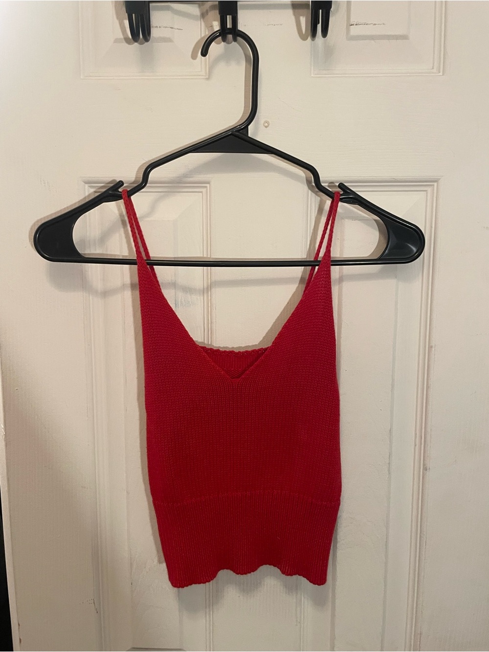 Urban Outfitters Red Knit V-Neck Tank